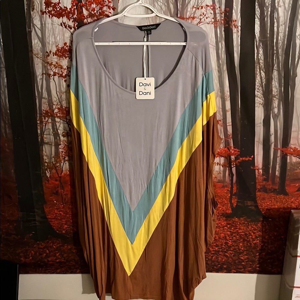 Davi & Dani Multicolor Chevron Dress